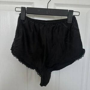 Black Silky Micro Pajama Shorts